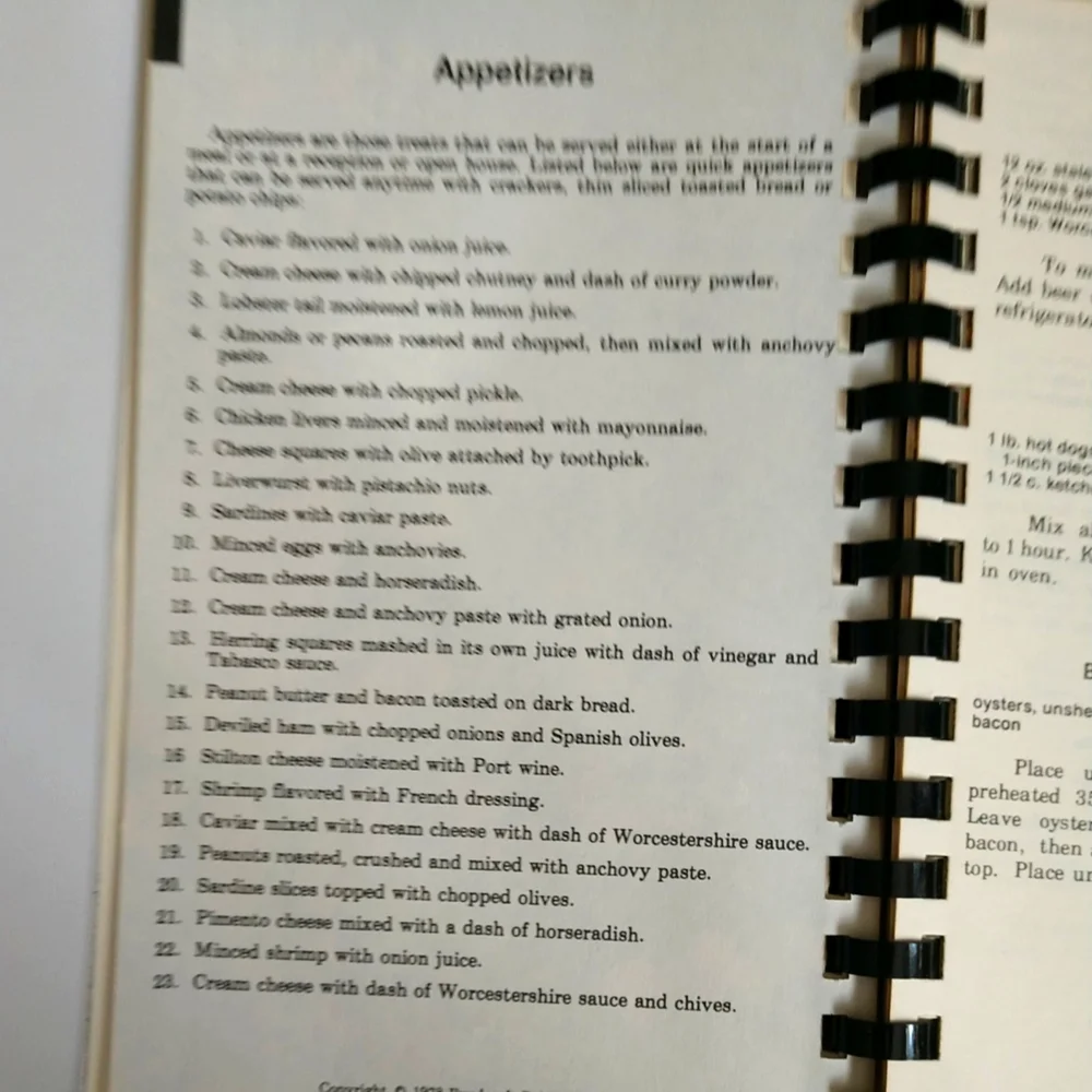 Recipe Book Of Delicious Food💥🥮🍮Vintage Sumptuous Silhouettes Pilot Club